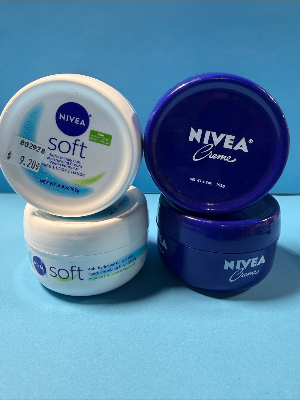 NIVEA Soft & Creme Moisturizers — White and Dark Blue